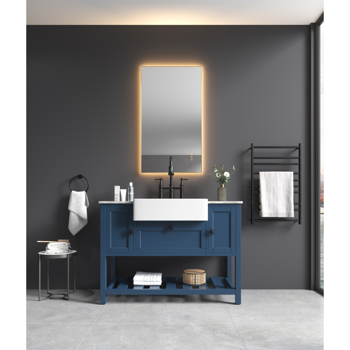 Streamdale Furniture 40x24 Led Lighted Bathroom Wall Mounted Mirror With High Lumen+Anti-Fog Separately Control