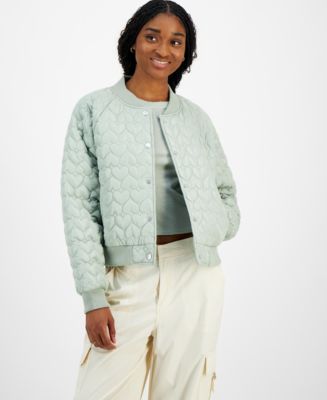 Madden Girl Juniors Quilted Ribbed Cuff Bomber Jacket Macy s