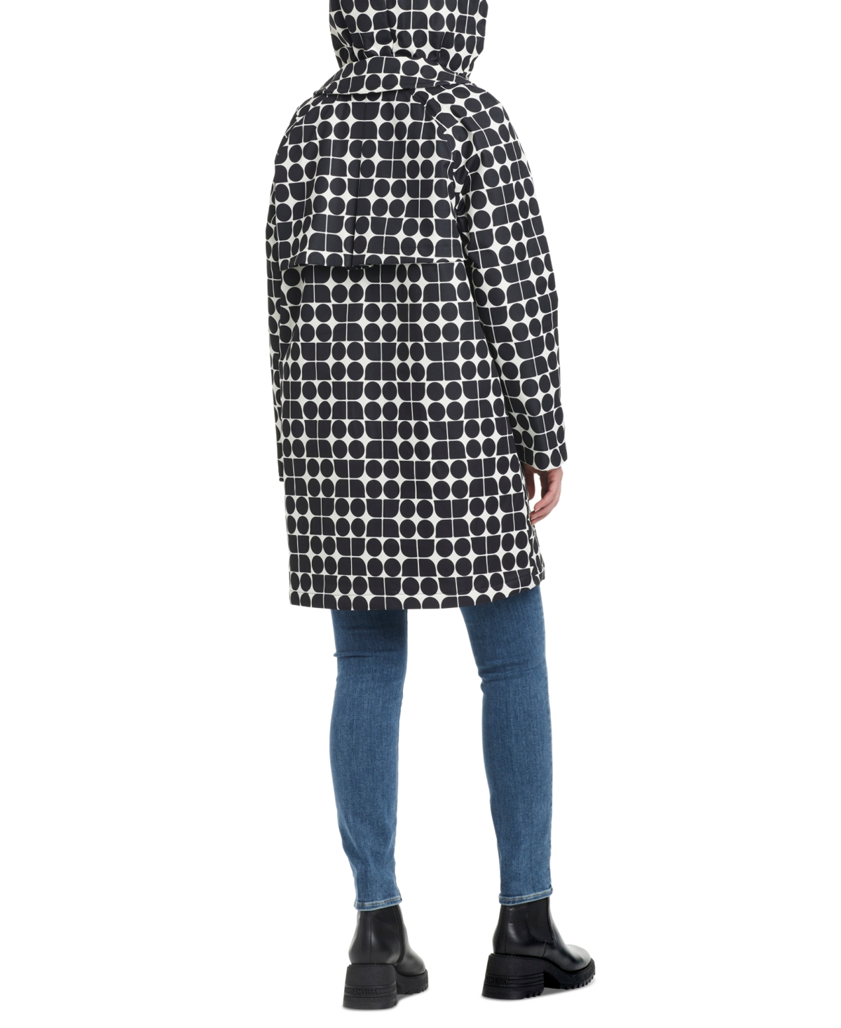 Kate Spade New York Women's Hooded Printed A-Line Raincoat