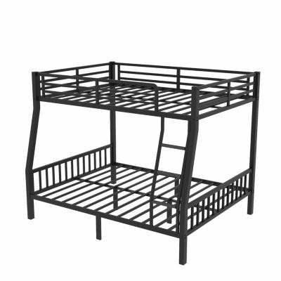 Streamdale Black Metal Bunk Bed, Full XL Over Queen