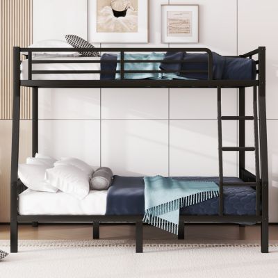 Streamdale Black Metal Bunk Bed, Full XL Over Queen