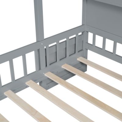 Streamdale Twin House Bed with Sofa, Charging Station, Shelves & Drawers