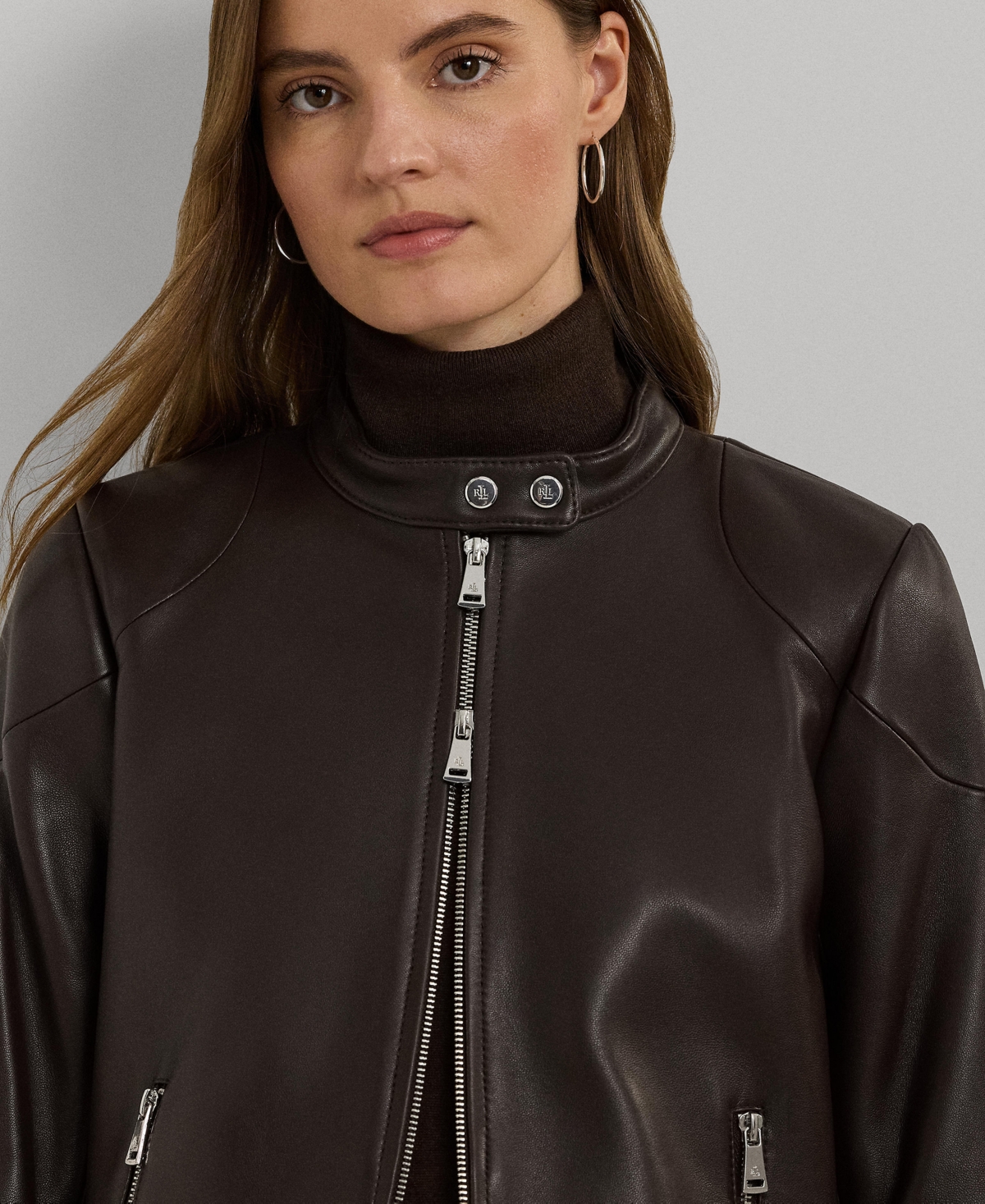 Lauren Ralph Lauren Women's Leather Moto Jacket
