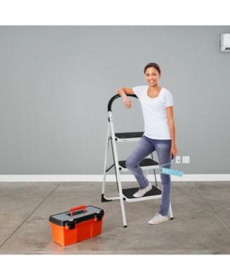 Heavy Duty Industrial Lightweight Folding Stool 3 Step Ladder