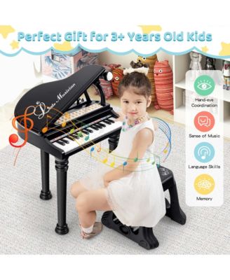 31 Keys Kids Piano Keyboard Toy Toddler Musical Instrument with Stool & Microphone