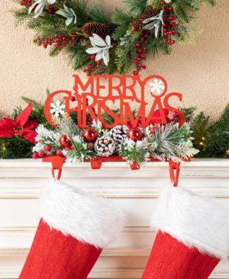 14.5''L Christmas Metal Merry Christmas Stocking Holder