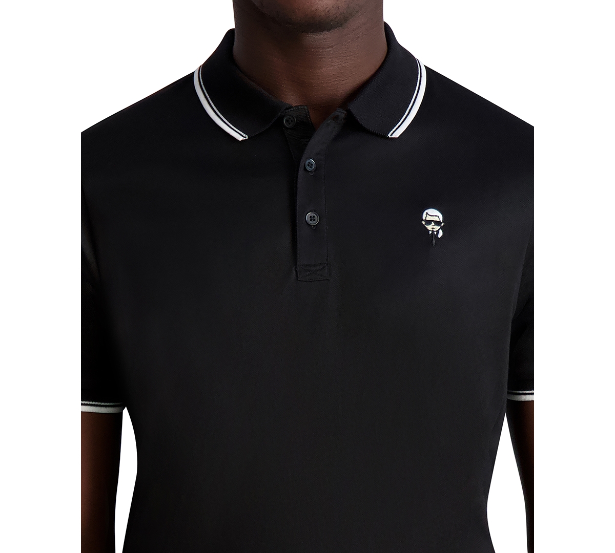 Karl Lagerfeld Paris Men's Slim-Fit Karl Patch Tipped Polo Shirt