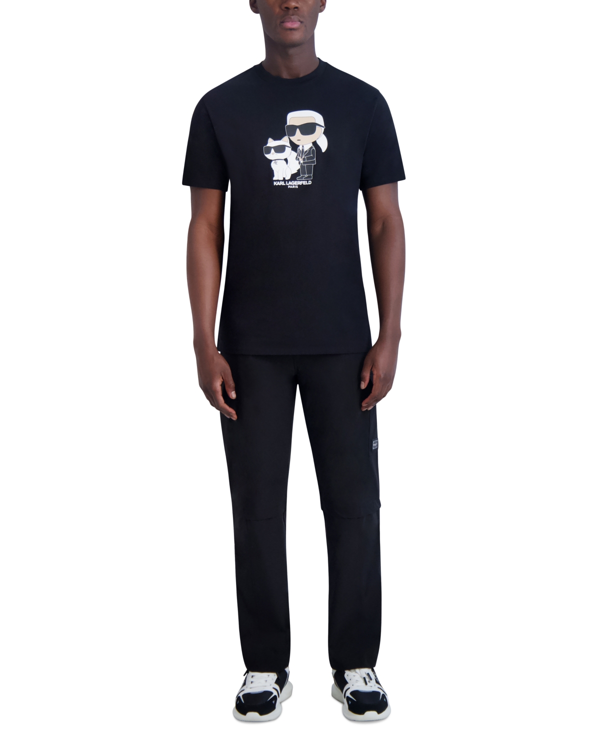 Karl Lagerfeld Paris Men's Slim-Fit Karl & Choupette Graphic T-Shirt