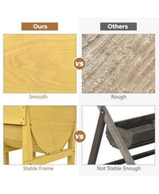 Raised Wooden Planter Vegetable Flower Bed with Liner