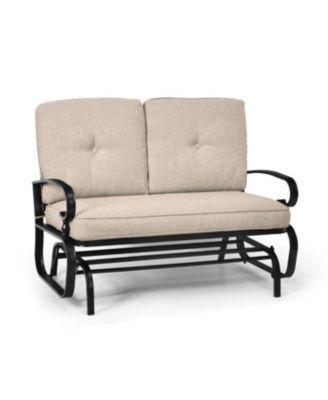 2 Seats Outdoor Swing Glider Chair with Comfortable Cushions