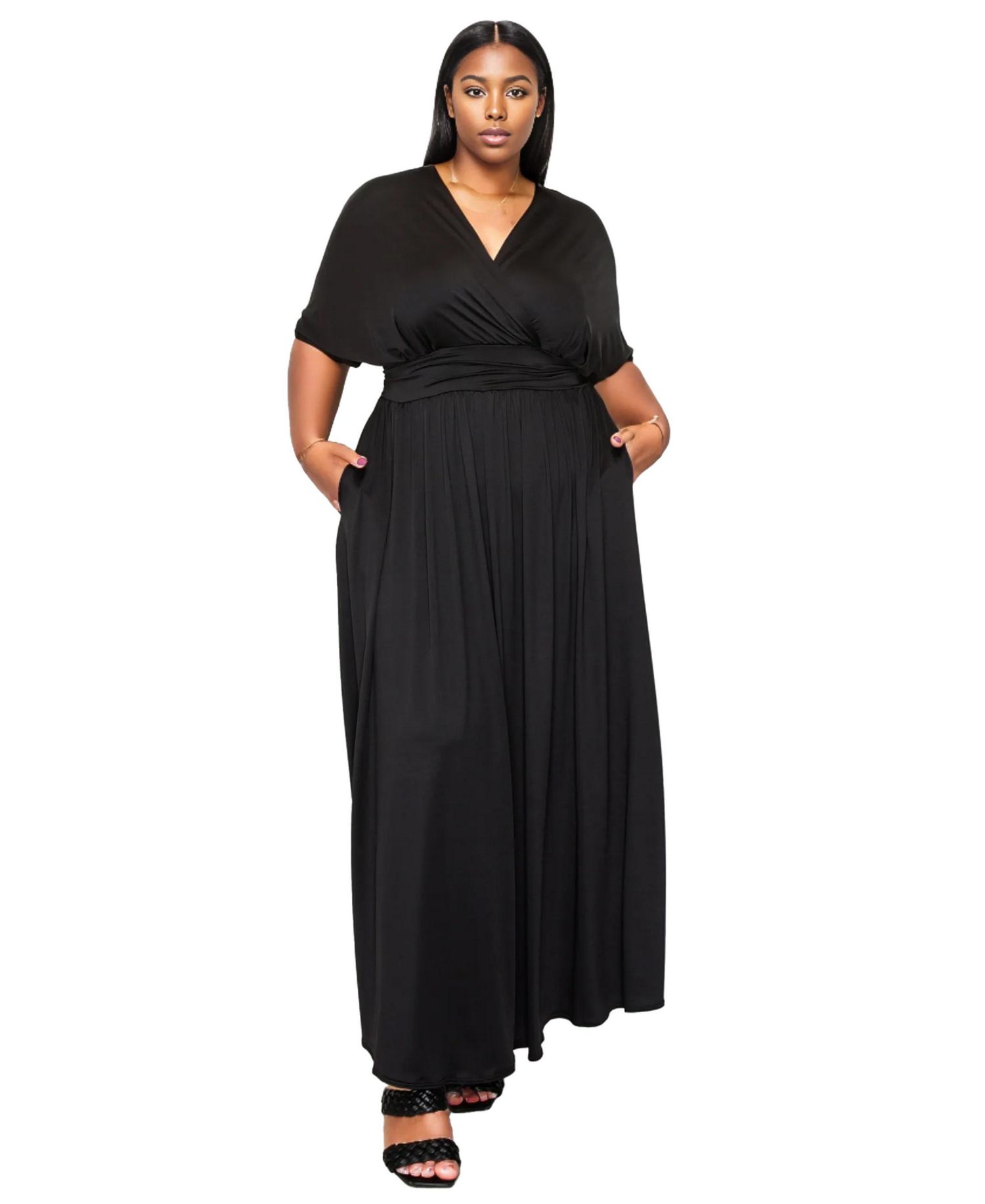 Plus Size Raffi Pocket Empire Waist Maxi Dress