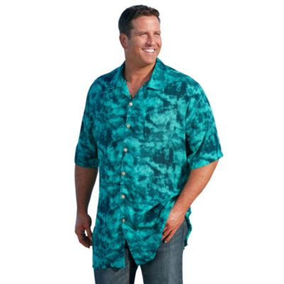 Big & Tall Printed Camp Shirt