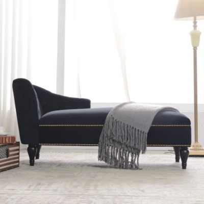 Velvet Button Tufted Chaise Lounge