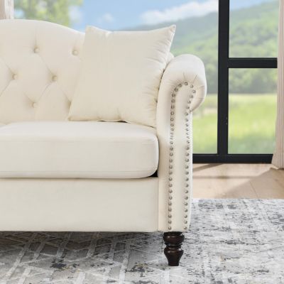 Streamdale 3-seater + 3-seater Combination sofa.Beige Velvet W834S00065
