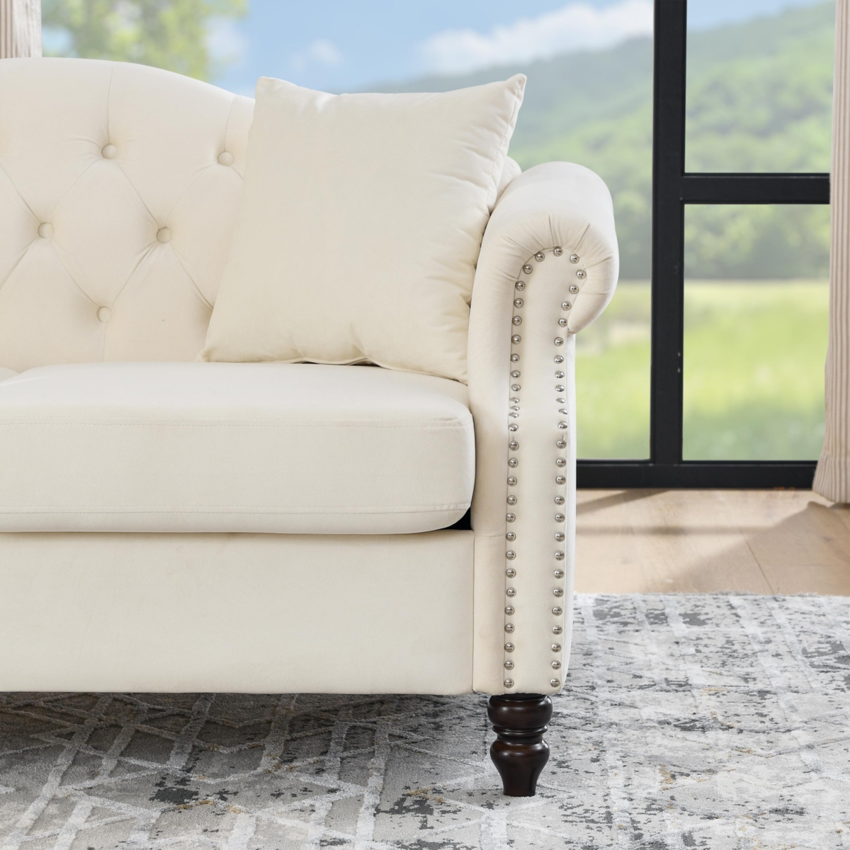 Streamdale 3-seater + 3-seater Combination sofa.Beige Velvet W834S00065