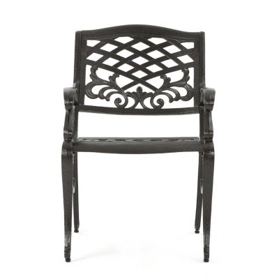 Streamdale Elegant Dining Chairs with Aluminum and Floral Accents