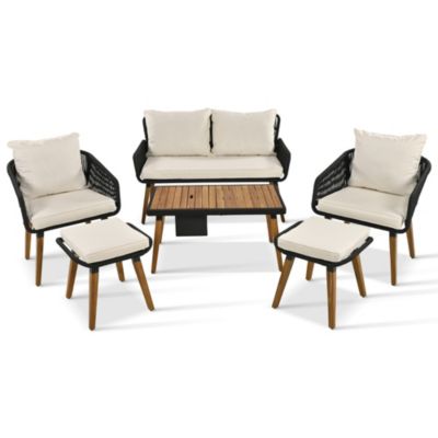 Streamdale Coastal Farmhouse Rope Woven Patio Set