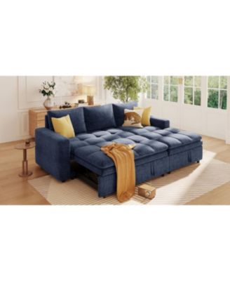  Modern Chenille Fabric Corner Sofa Bed with Storage