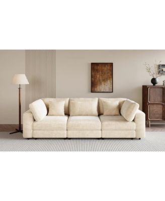 Corduroy Sofa with Ample Armrests (36.25"W)