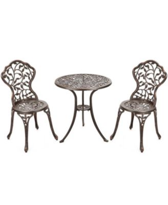 3 Pieces Cast Aluminum Bistro Set