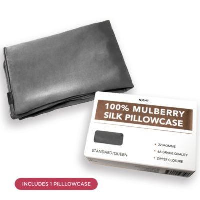 22 Momme 100% Mulberry Silk Pillowcase, Zipper, Machine Washable