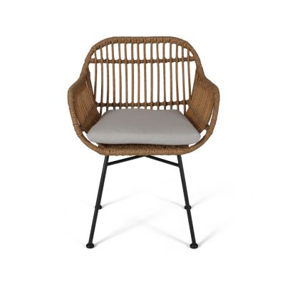 Modern Rattan Chair with Water-Resistant Cushions