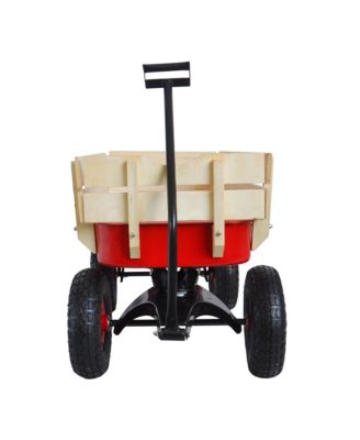 Outdoor Sports Wagon with Wood Panels & Air Tires
