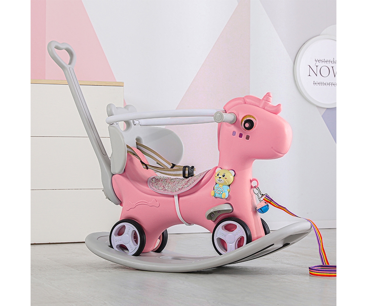 Streamdale Furniture 4-in-1 Rocking Horse Balance Bike, Ride-On, Rocking, and Balance Board