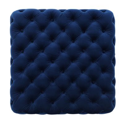  Modern Velvet Glam Ottoman with Diamond Stitching