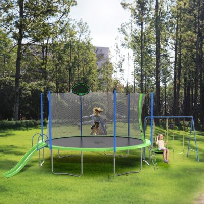 Streamdale Ultimate Kids' Paradise 14ft Trampoline with Slide, Backboard, & Swing