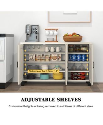 3-Door Buffet Sideboard with Adjustable Shelves and Anti-Tipping Kits