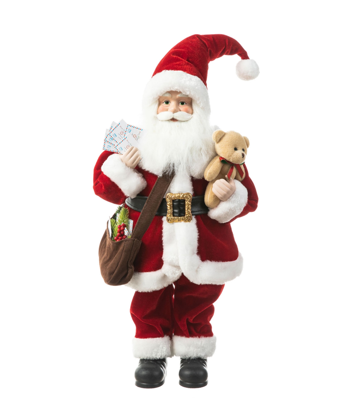 Glitzhome 18 H Christmas Mail Santa Figurine With Porcelain Face In Multi