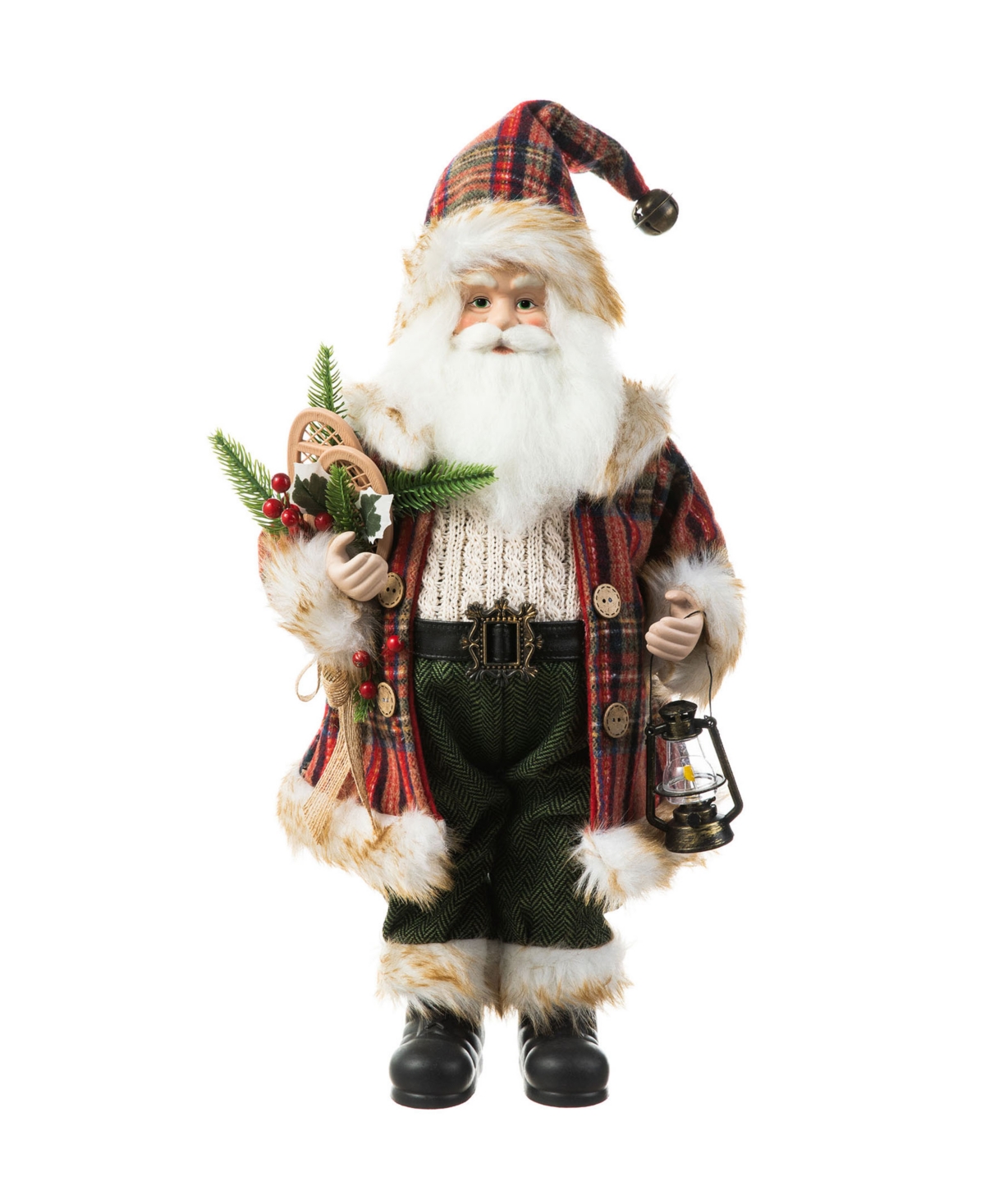 Glitzhome 18 H Christmas Woodland Santa Figurine With Porcelain Face In Multi