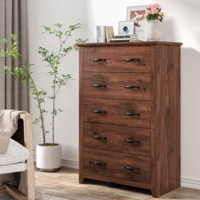 5 Drawer Chest Storage Dresser Tall Cabinet Organizer Bedroom Hallway