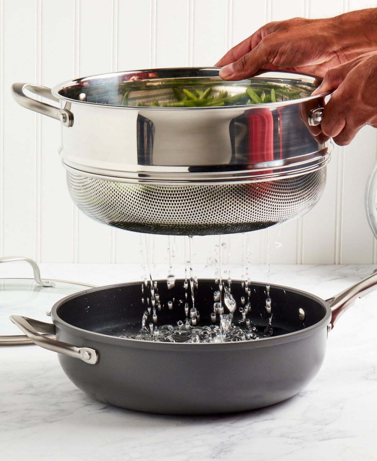 Denmark Tools For Cooks 3-pc. Aluminum Favorite Saute Steamer Pan In Black