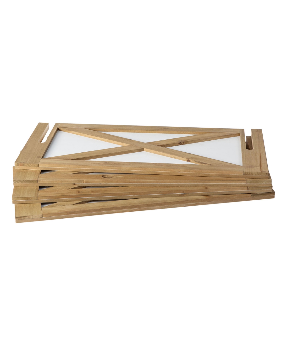 Glitzhome 24.5 Natural White Wooden Tree Collar