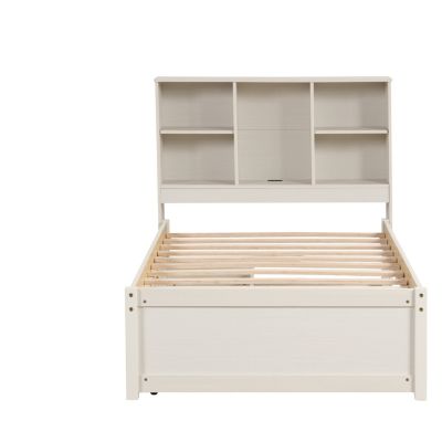 Streamdale Modern Twin Bed Frame with USB Port & Storage