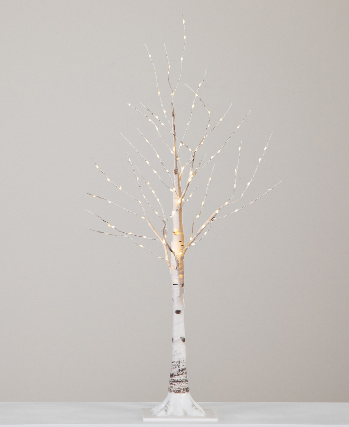 Nearly Natural 3ft. Pre-Lit ArtificialBirch Tree with 120 WarmLed Lights - White