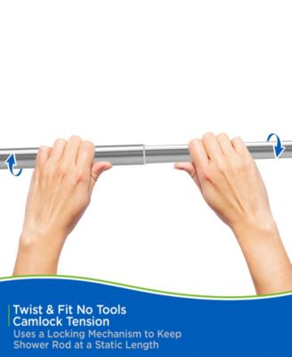 Twist Fit™ No Tools Decorative Shower Curtain Rod, 42-72"