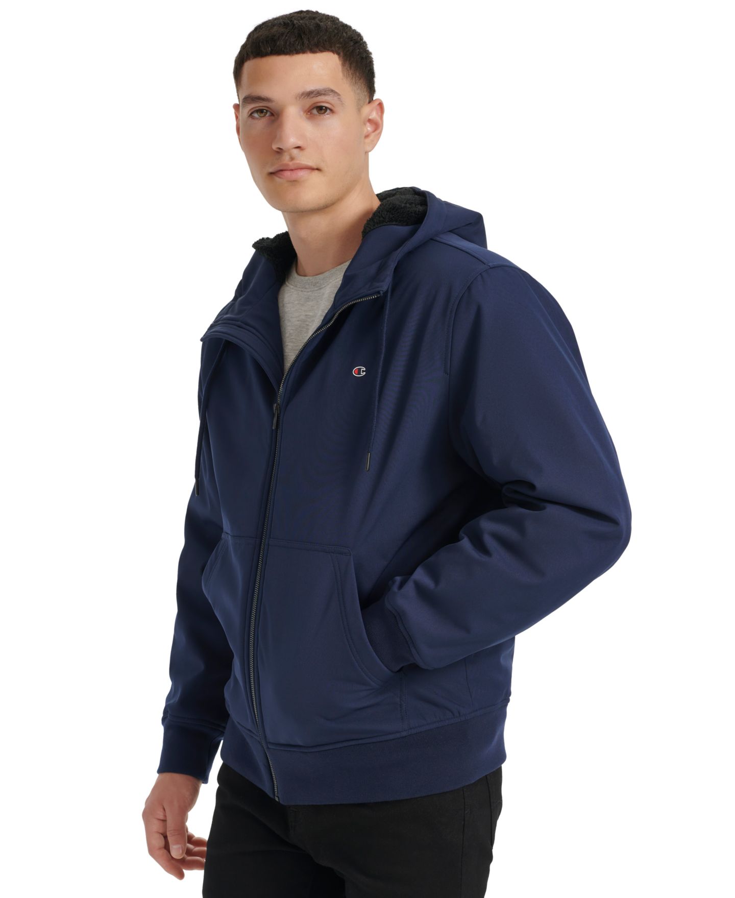Мужская куртка Champion Sport Shell Hooded Zipper, цвет: Peacoat — фото 3