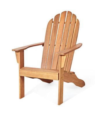 Acacia Wood Outdoor Adirondack Chair with Ergonomic Design