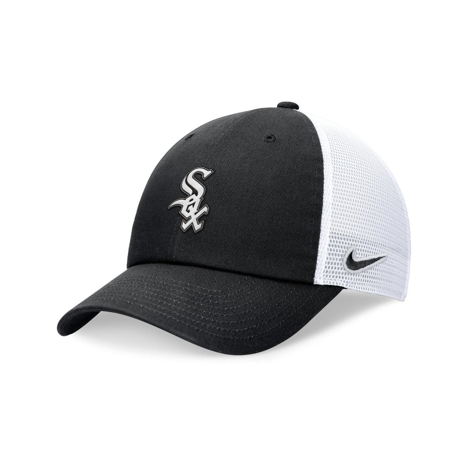 Men's Black Chicago White Sox Evergreen Club Trucker Adjustable Hat