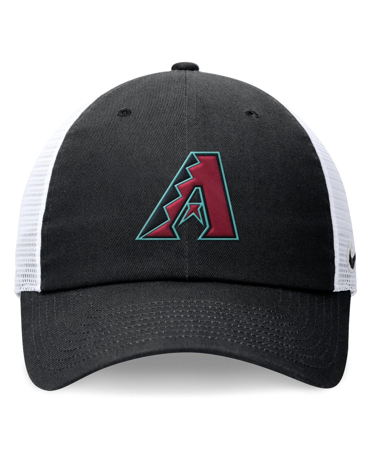 Nike Men's Black Arizona Diamondbacks Evergreen Club Trucker Adjustable Hat In Black