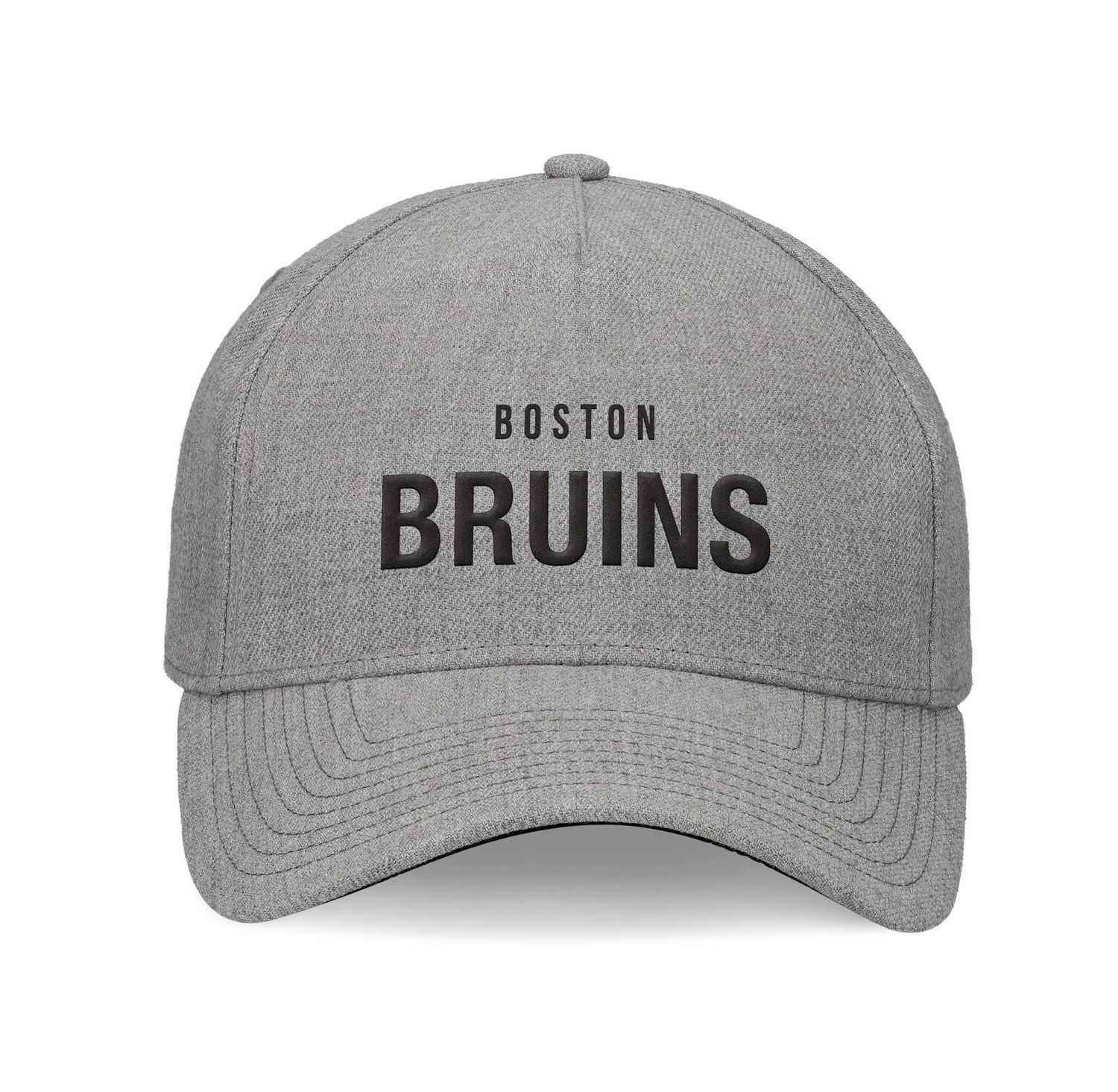 Men's Heather Gray Boston Bruins Elements A-Frame Leather Strap back Hat