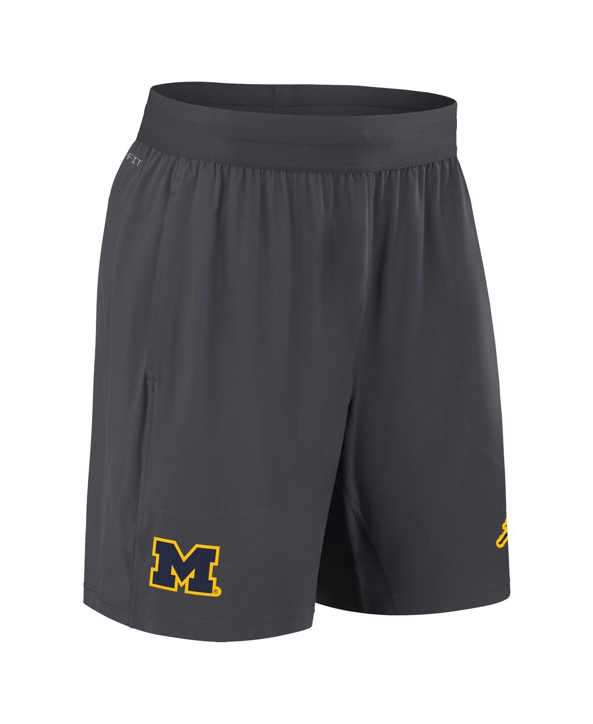 JORDAN MEN'S ANTHRACITE MICHIGAN WOLVERINES 2024 SIDELINE PERFORMANCE SHORTS 