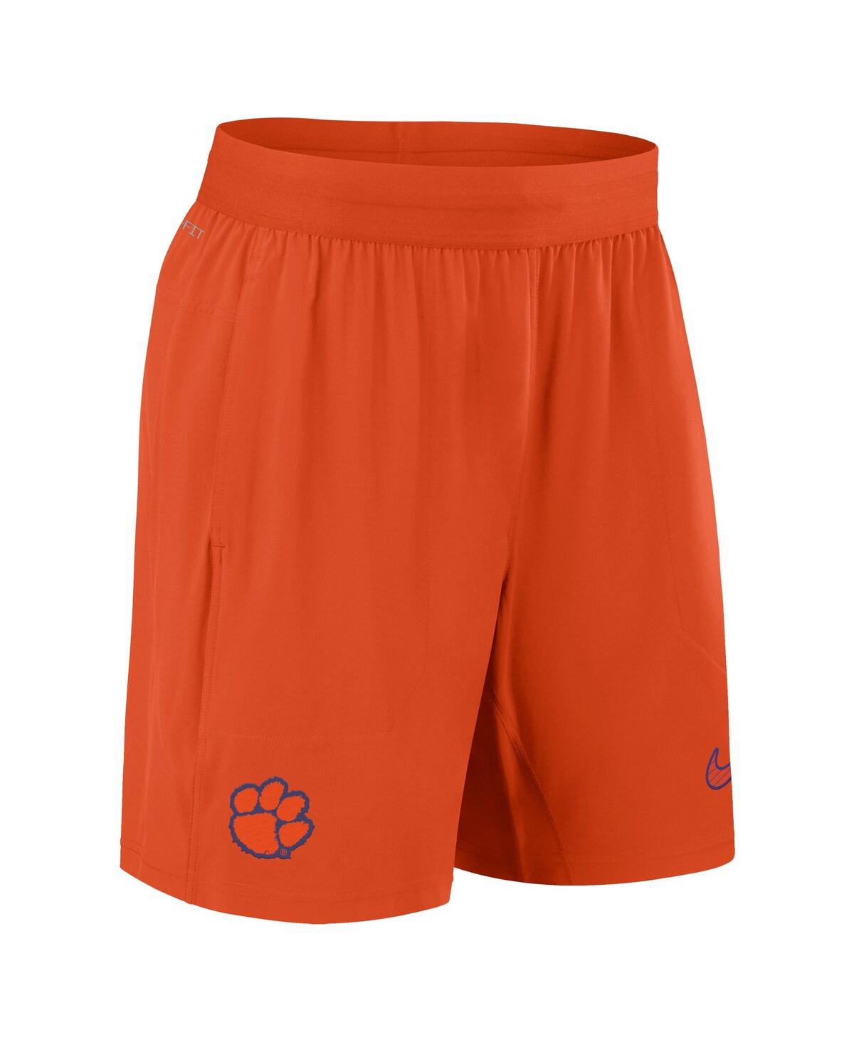 Nike Men'sClemson Tigers 2024 Sideline Performance Shorts - Orange, White