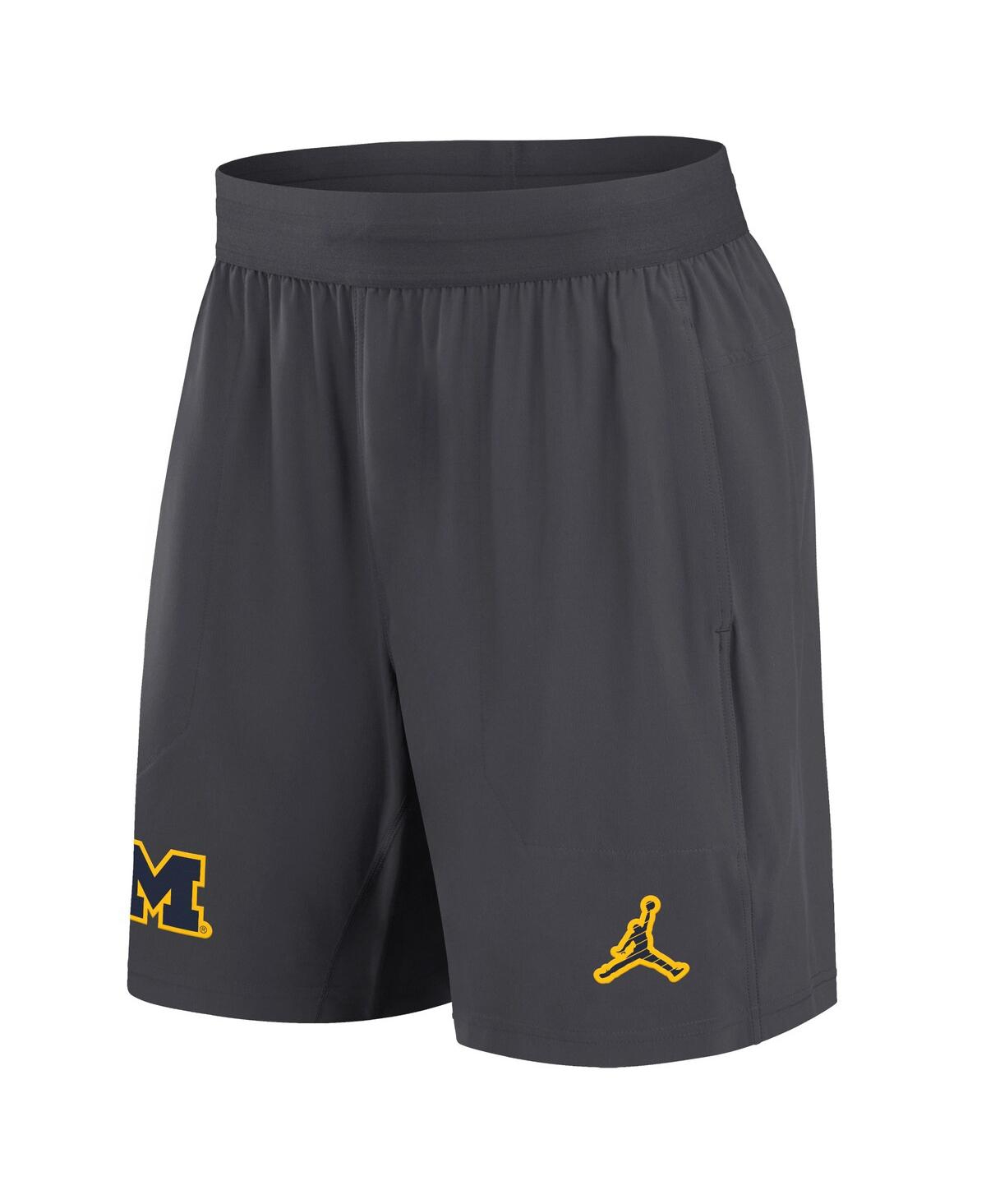 JORDAN MEN'S ANTHRACITE MICHIGAN WOLVERINES 2024 SIDELINE PERFORMANCE SHORTS 
