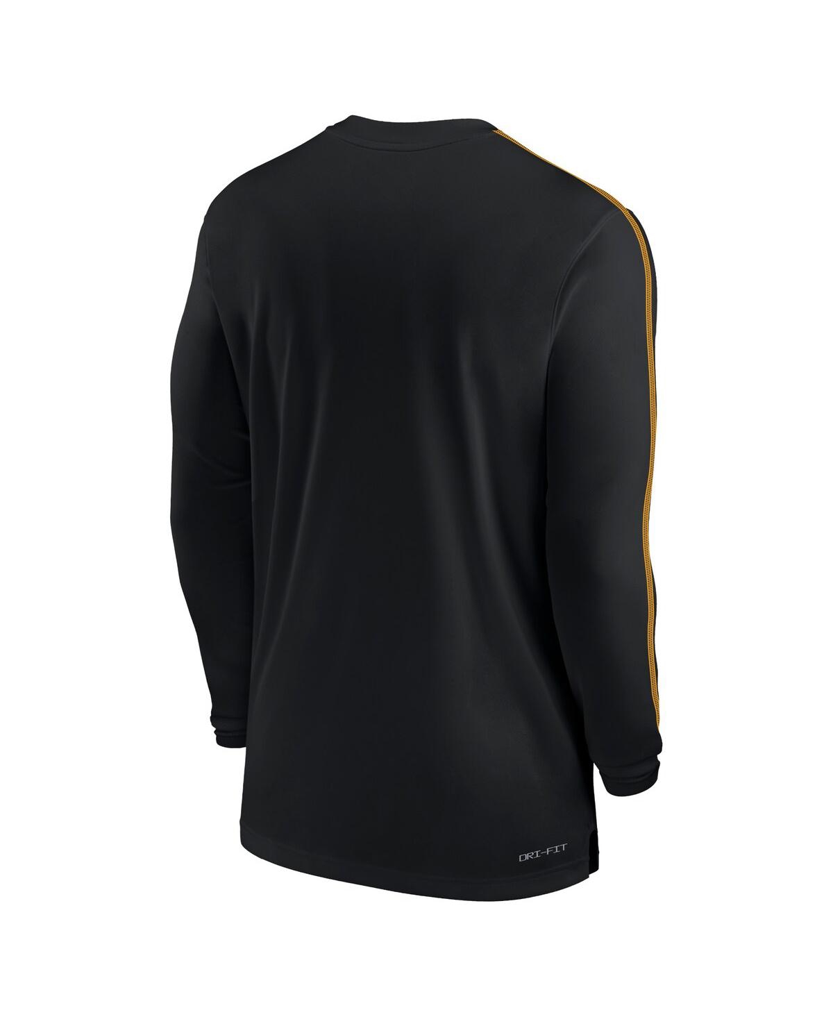 Nike Men'sIowa Hawkeyes 2024 Sideline Coach Uv Performance Long Sleeve T-Shirt - Black, Gold