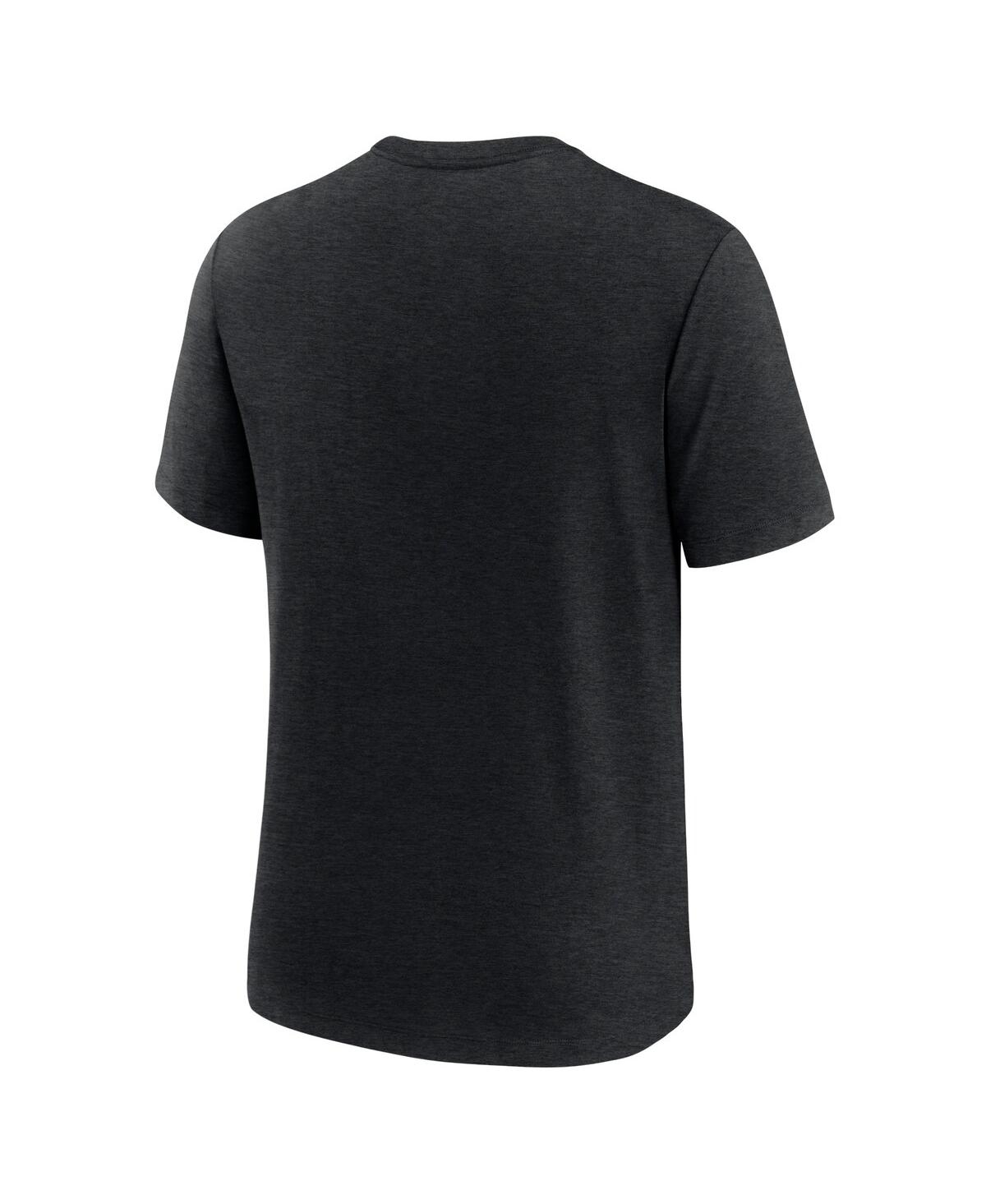 Nike Men's Ohio State Buckeyes Blitz Evergreen Legacy Primary Tri-blend T-shirt In Heather Black