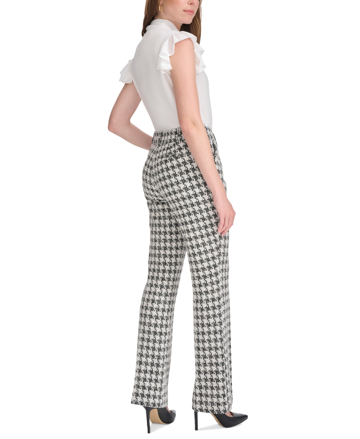 Tommy Hilfiger Women's Houndstooth Sutton Pants -pearl